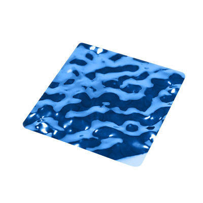 Strato dell'ondulazione dell'acqua timbrato pannello di acciaio inossidabile di Wave di acqua blu di PVD per la parete